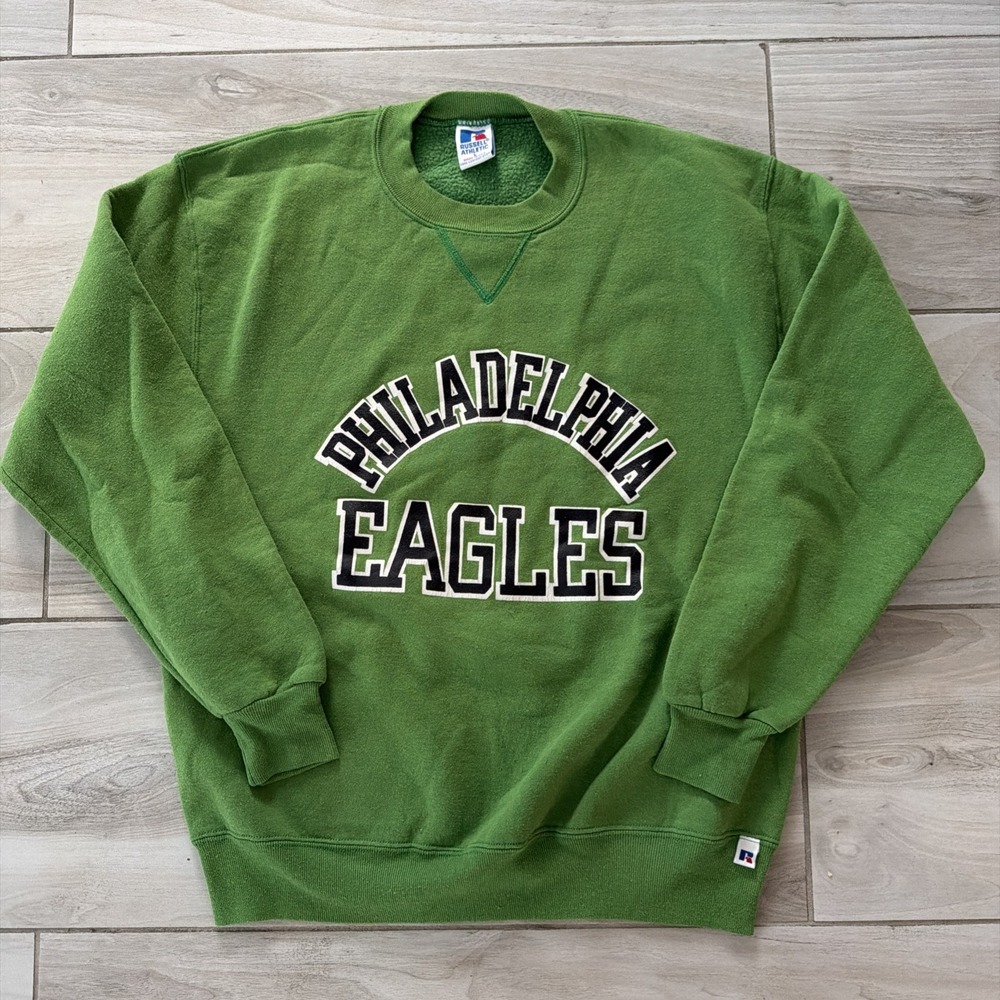 VINTAGE 90s RUSSELL ATHLETIC PHILADELPHIA EAGLES CREWNECK SWEATSHIRT Adult L